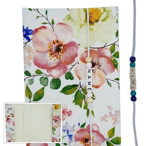 U-Heft Hülle mit Name Impfpassfach Krankenkassenkarte Kirschblüte Blume Geschenk Geburt Mädchen Schutzhülle Untersuchungsheft personalisiert
