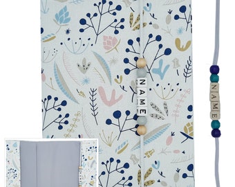 Funda para folleto en U con nombre, compartimento para certificado de vacunación, tarjeta de seguro médico, regalo de diente de león, nacimiento, niño, niña, funda protectora, folleto de examen, personalizado