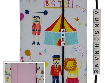 Funda para folleto en U con nombre, compartimento para certificado de vacunación, tarjeta de seguro médico, bailarina de circo, regalo, nacimiento, bautismo, niña, funda protectora, folleto de examen