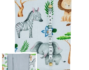 Cubierta del folleto en U con nombre certificado de vacunación animales zoológico regalo nacimiento niño niña cubierta protectora folleto de examen personalizado uheft león tigre elefante