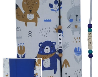 Funda para cuadernillo U con nombre, certificado de vacunación, regalo de animales del bosque, funda protectora para nacimiento de niño y niña, cuadernillo de examen personalizable, cuadernillo Uheft para Sra. Else
