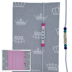 U-Heft Hülle mit Name Impfpassfach Krankenkassenkarte Geschenk Geburt Taufe Baby Mädchen Krone Prinzessin Schutzhülle personalisiert Else