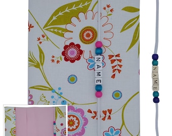 Funda para folleto en U con nombre, compartimento para certificado de vacunación, tarjeta de seguro médico, regalo de zarcillo de flores, funda protectora para niña de nacimiento, folleto de examen personalizado