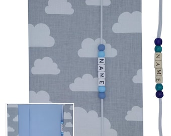 Cubierta del folleto en U con nombre y certificado de vacunación compartimento nube regalo nacimiento bautismo niño cubierta protectora folleto de examen personalizado uheft u folleto Sra. Else