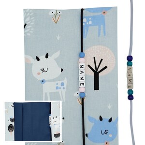 U-Heft Hülle mit Name Impfpass Waldtiere Geschenk Geburt Mädchen Fuchs Reh Schutzhülle Untersuchungsheft personalisierbar uheft u Heft boho