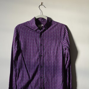 Club Monaco Paisley Dress Shirt / Mens XS Paisley Button Up / Slimfit Club Monaco