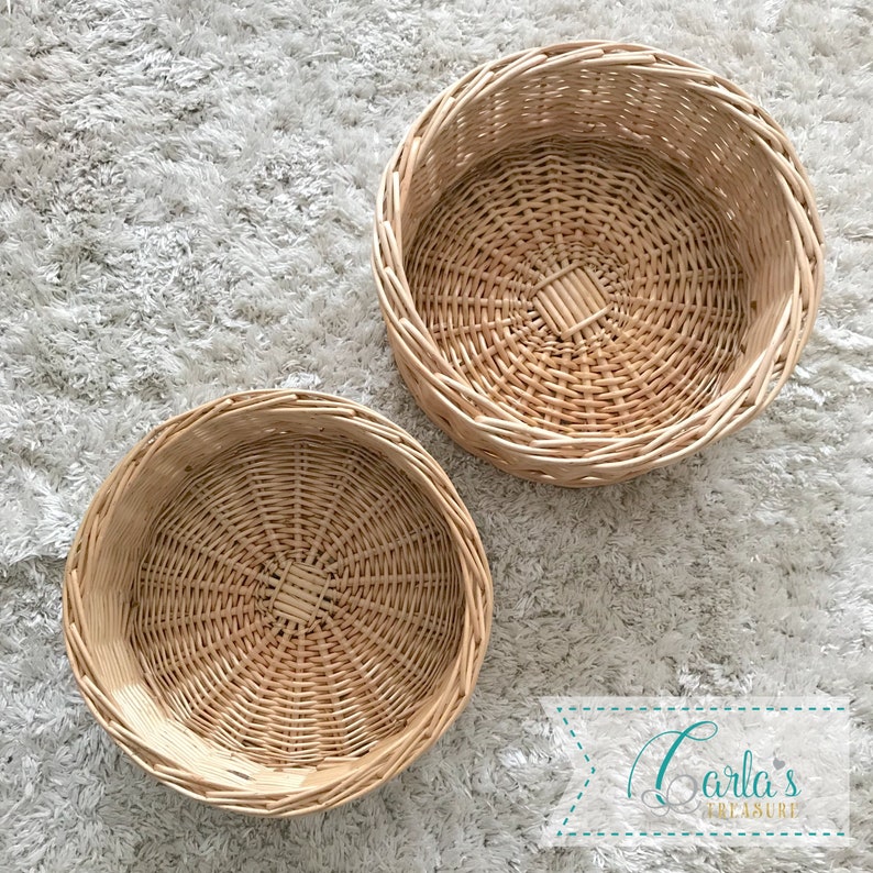 Natural Willow Basket Tray Montessori Storage Basket Etsy