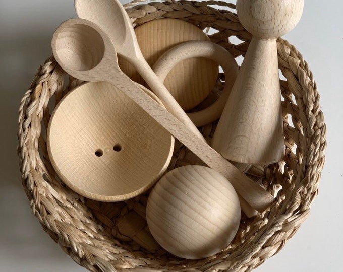 Small Starter Treasure Basket Montessori Baby Basket Natural Etsy