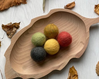 Earthy autumnal felt balls 5cmD / Set of 5