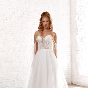 Wedding Dress, Lace Wedding Dress, Open Coret Wedding Dress, Boho Wedding Dress, Beach Wedding Dress, Tulle Wedding Dress, Bridal Dress