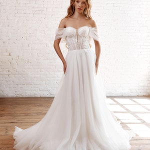 A-Line Wedding Dress, Wedding Dress, Tulle Wedding Dress,NEW Wedding Dress, Beach Wedding Dress, Simple Wedding Dress,Elegant Wedding Dress