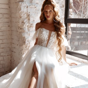 Korsett Brautkleid , Hochzeitskleid, Brautkleid. Brautkleid schlicht, Brautkleid Brautkleid Glitter,Boho Brautkleid,modernes Brautkleid