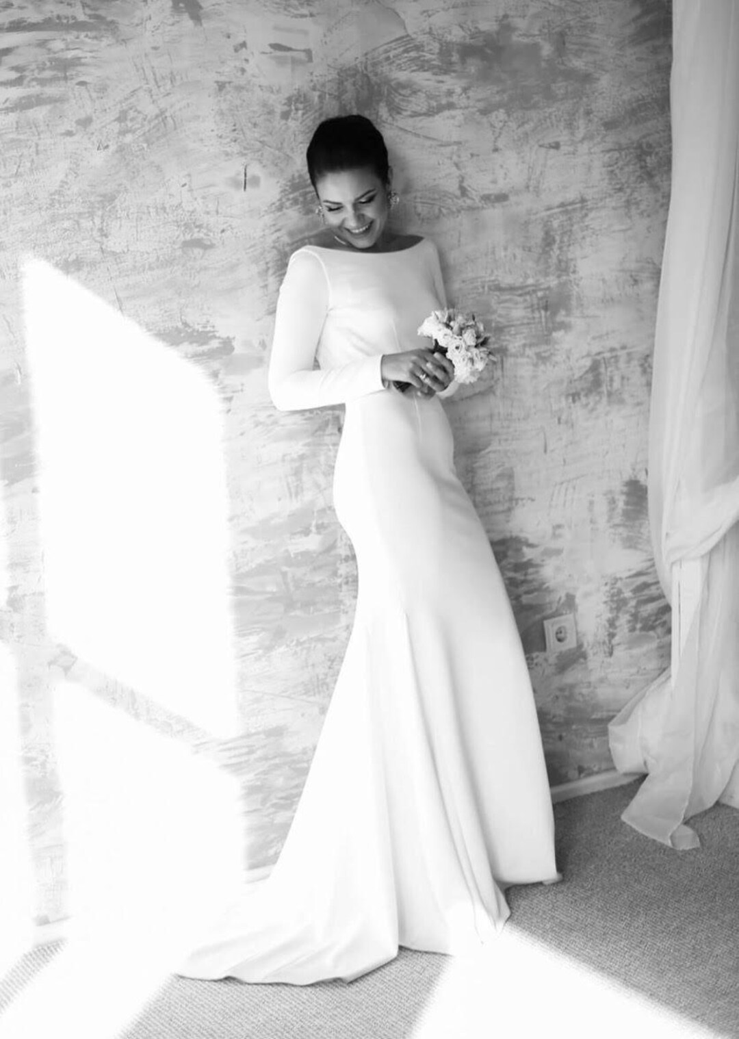 Elegant Wedding Dress, Long Sleeve Wedding Dress, Wedding Dress, Open