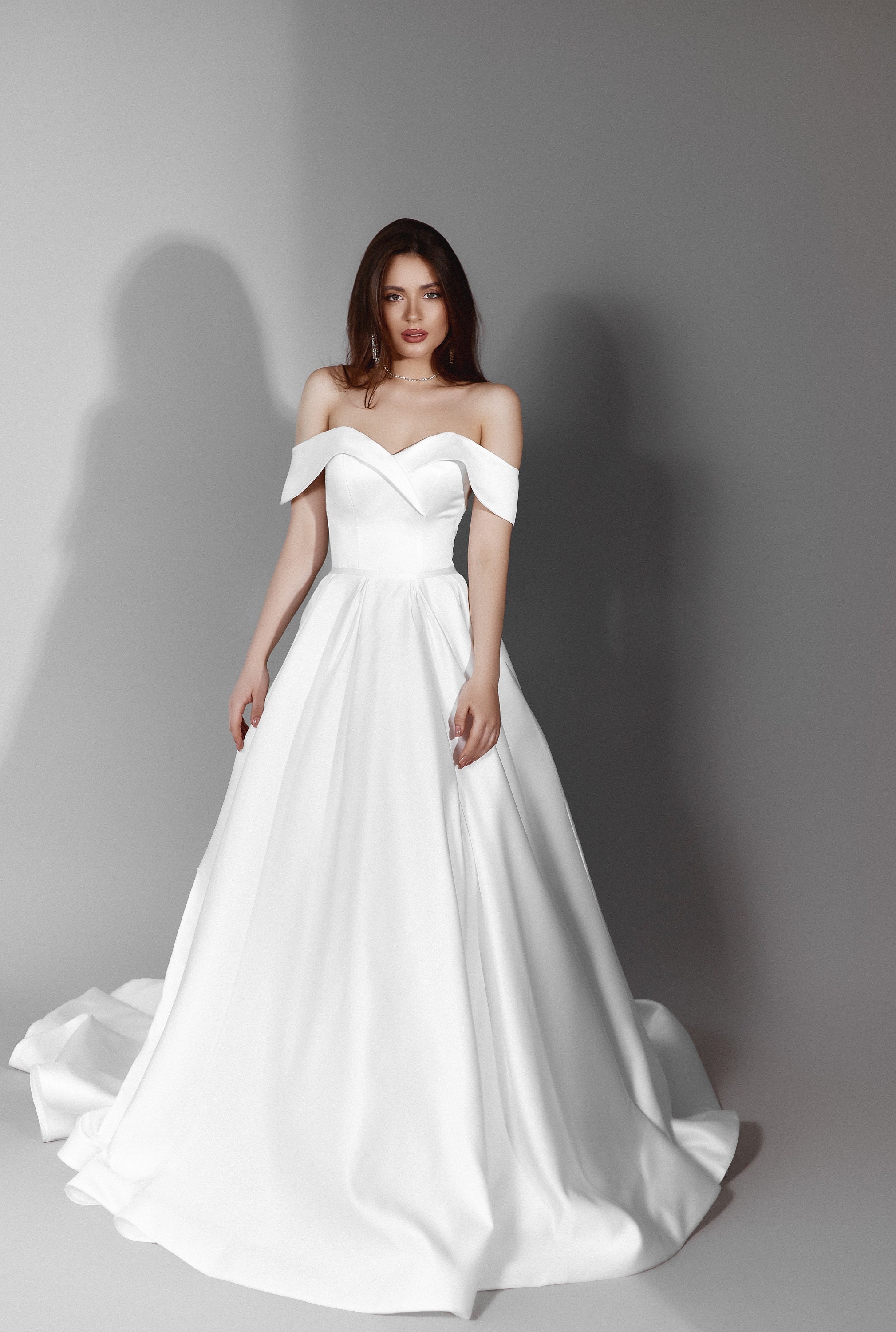 Minimalist Wedding Dress Smooth Satin Bridal Style