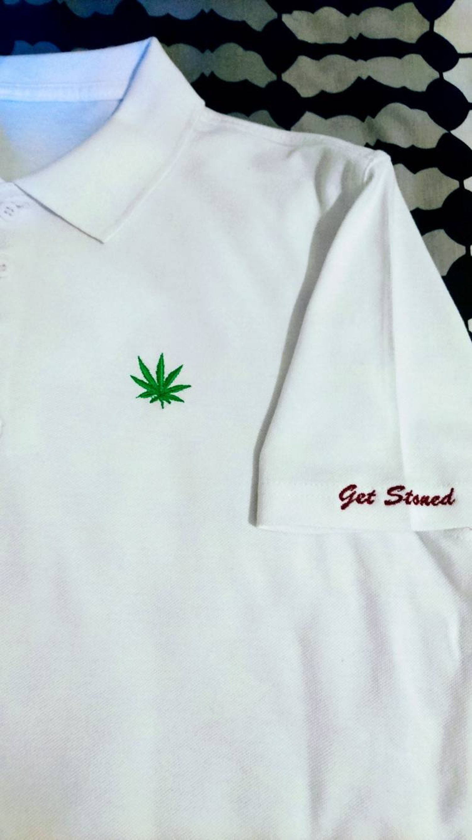 Marijuana Polo Shirt Get Stoned Polo Shirts Canabis Logo - Etsy