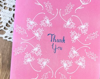 Thank You Greeting Card - Kraft Envelope - Blank Inside