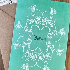 Bullshit - Cheeky Greeting Card - Koperta Kraft - Pusta w środku