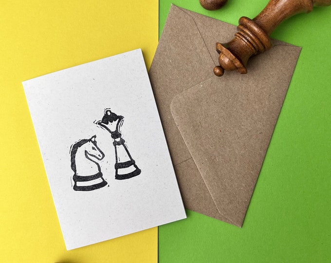 Checkmate Chess Card: Hand Printed Board Game Lover Gift