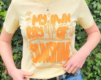 Ray of Sunshine Graphic Tee: Organic Cotton Western T-Shirt