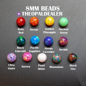 Opal Beads, Pick Your Own Pack of 8mm Opal Beads, 20+ Opal Bead Color Options, 1mm Fully Drilled Hole - Craft Beads, Jewelry Making, Pendant