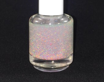 Crushed White Opal Nail Polish 10 Free 15ml Glass Bottle