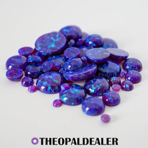 Sleepy Lavender Astral Opal Cabochon - Round Flat Back Lab-Created Gemstone for Jewelry Making & Crafts
