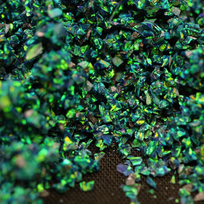 Ópalo astral triturado de esmeralda negra de 10 g: material de incrustación para manualidades imagen 6