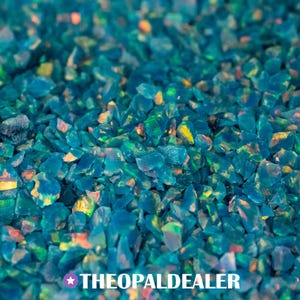 Dragon&#39;s Egg Crushed Opal for Inlay, Teal Opal Inlay Material - Jewelry Making, Woodworking, Ring Making, Resin Art, Nail Art, Rainbow Opal