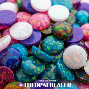 Cabochon in opale, cabochon rotondi in opale con fondo piatto, misure da 2 mm a 12 mm - Nail art, creazione di anelli, lavorazione del legno, creazione di gioielli, opale bianco, opale nero