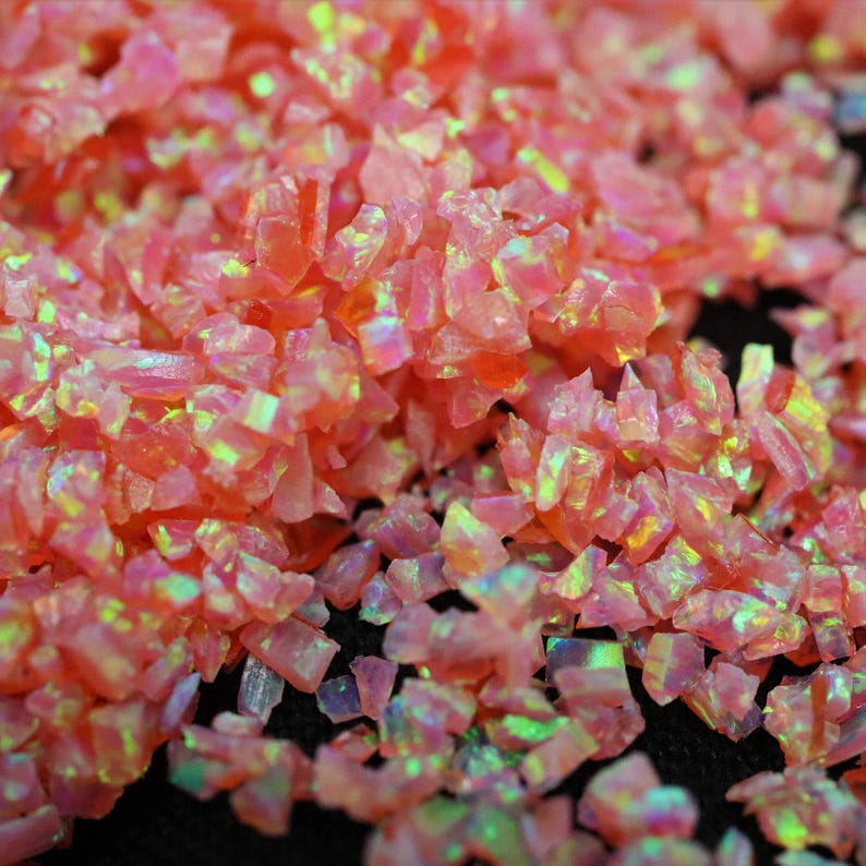 10 g d'opale astrale broyée rose corail rose des profondeurs de la mer - Matériau d'incrustation pour travaux manuels image 5
