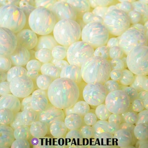 Taffy Yellow Opal Beads, 3mm/4mm/6mm/8mm Opal Beads, 1mm Fully Drilled Round Beads - Butter Yellow Craft Bead, Jewelry Making, Craft Pendant