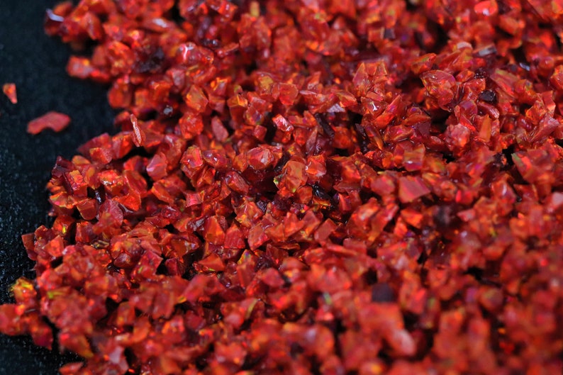 Crushed Opal Ruby Red Inlay Material / Jewelry Making / Etsy