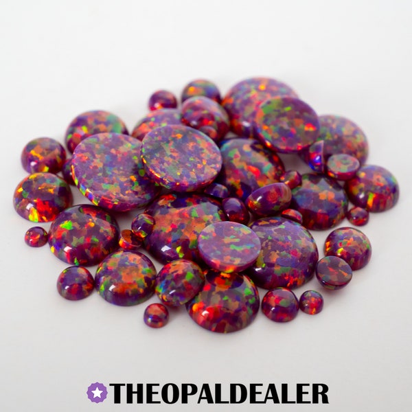 Orchid Opal Cabochon, Purple Opal Round Flat Back Cabochons, 2mm-8mm Sizes -  Nail Art, Ring Making, Woodworking, Jewelry Making, Purple Gem
