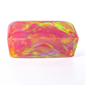 Pixie Pink Yellow Nebula Opal Rough Block | Oparex Aurora Imitation | Inlay