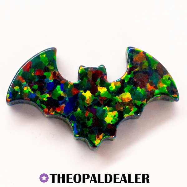 Black Fire Opal Bat Charms, 1.1mm Side Hole, 15mm x 9mm Size - Jewelry Making, Pendants, Halloween Charms, Spooky Charms, Bracelet Supplies