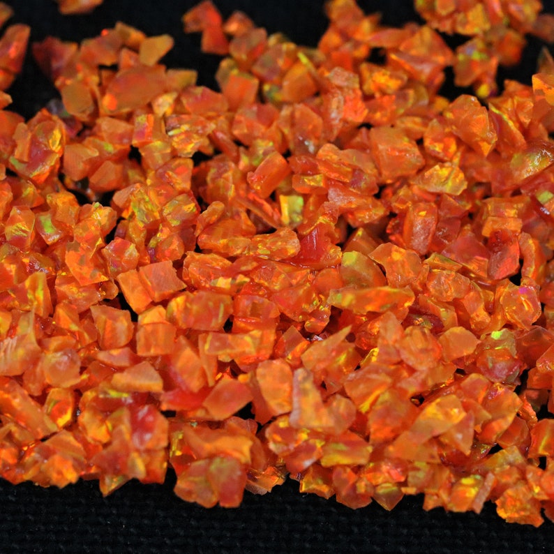 Crushed Opal Tangerine / Inlay Material / Jewelry Making / Etsy