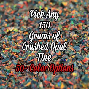Crushed Opal Value Pack, 150G Pack of Fine Size Crushed Opal for Inlay - Jewelry Making, Woodworking, Ring Making, Resin Art, Nail Art, Opal