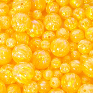 Golden Pineapple Opal Beads, 3mm/4mm/6mm/8mm Opal Beads, 1mm Fully Drilled Round Beads - Yellow Craft Beads, Jewelry Making, Crafts, Pendant