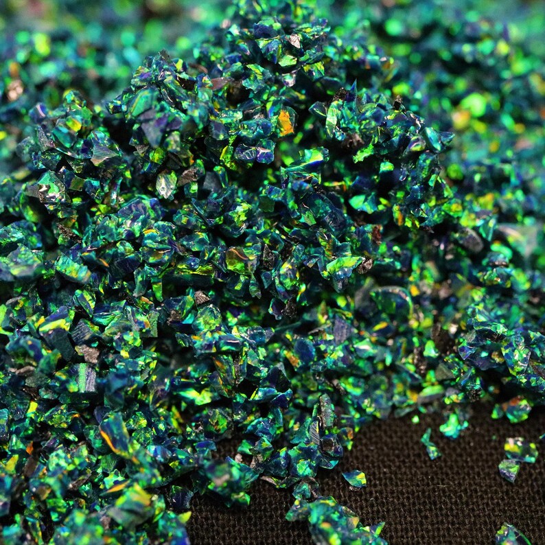 Ópalo astral triturado de esmeralda negra de 10 g: material de incrustación para manualidades imagen 10