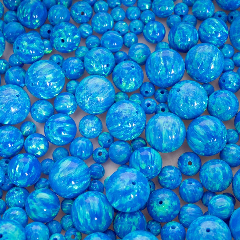 Pacific Sapphire Opal Beads, 4mm/6mm/8mm/10mm Opal Beads, 1mm Fully Drilled Round Bead Blue Craft Bead, Jewelry Making, Crafts, Pendants image 8