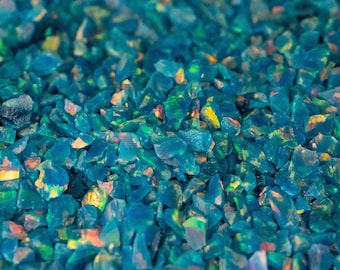 Ópalo triturado de huevo de dragón para incrustaciones: material creado en laboratorio para joyería y manualidades.