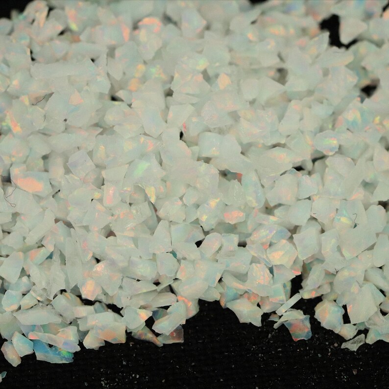 Crushed Opal Pearl White / Inlay Material / Jewelry Making / Etsy