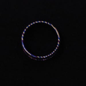 Heat Treated Titanium Damascus Ring Blank - 8mm Wide 4mm Channel for Inlay & Ring Making image 10