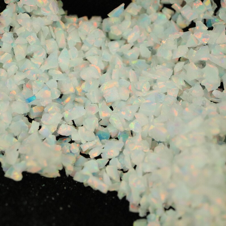 Crushed Opal Pearl White / Inlay Material / Jewelry Making / Etsy