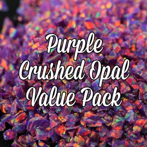 Purple Crushed Opal Value Pack, 5G Total of Crushed Opal - Purple Opal, Inlay Material, Jewelry Making, Ring Making, Resin Art, Nail Art