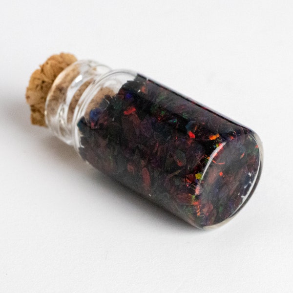 Lava Rock Crushed Opal Mini Vial, Black Crushed Opal for Inlay - Jewelry Making, Woodworking, Ring Making, Resin Art, Nail Art, Lava Stone