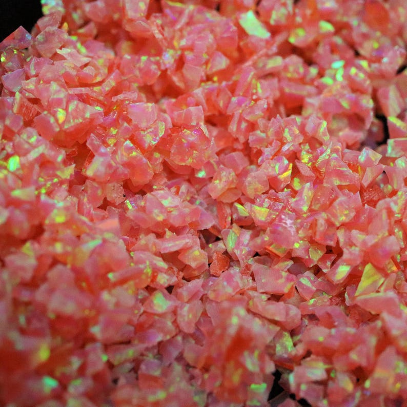 10 g d'opale astrale broyée rose corail rose des profondeurs de la mer - Matériau d'incrustation pour travaux manuels image 10