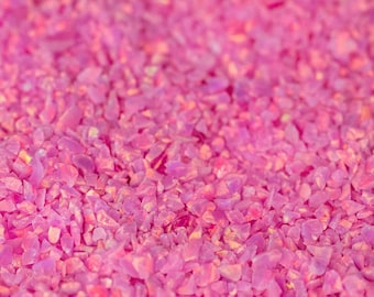 Aurora Pink Crushed  Opal for Inlay - Lab-Created Material for Jewelry Making & Craft Supplies