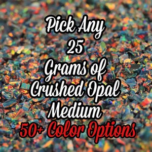 Crushed Opal Value Pack, 25G Pack of Medium Size Crushed Opal for Inlay - Jewelry Making, Woodworking, Ring Making, Resin Art, Nail Art