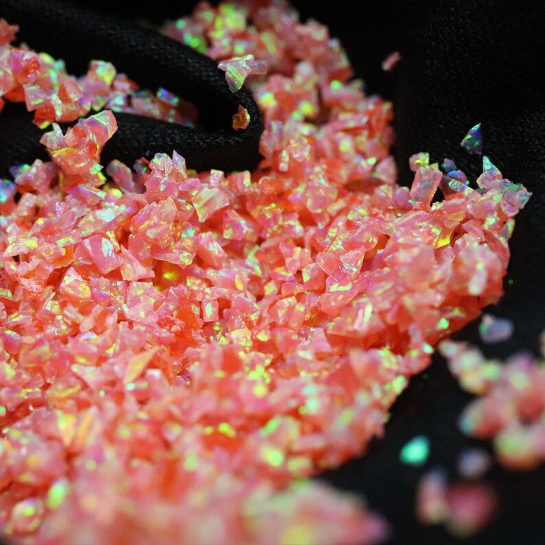10 g d'opale astrale broyée rose corail rose des profondeurs de la mer - Matériau d'incrustation pour travaux manuels image 6